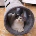 Cat Tunnel Toy Collapsible Suede With Peek Holes