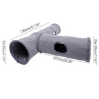 Cat Tunnel Toy Collapsible Suede With Peek Holes