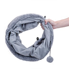 Cat Tunnel Toy Collapsible Suede With Peek Holes