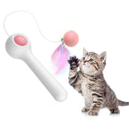 Cat Wand Toy Extendable 4.9 Ft Soft Wool Hairball