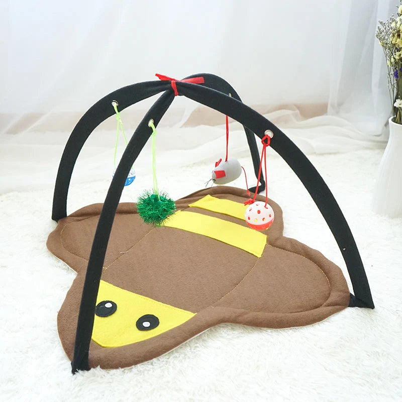Cat Wand Toy Interactive Durable Fleece Feathers & Bells