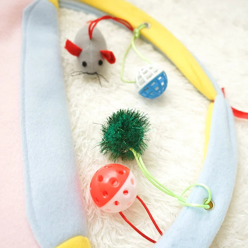 Cat Wand Toy Interactive Durable Fleece Feathers & Bells