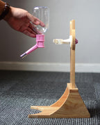 Cat Water Dispenser Continuous Flow Bamboo & Oak Holder