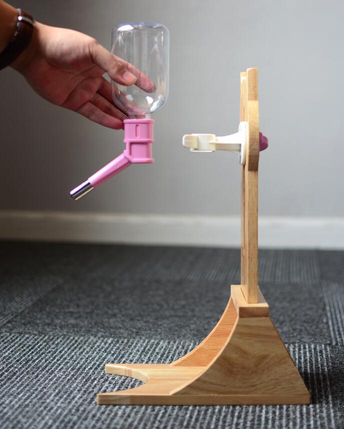 Cat Water Dispenser Continuous Flow Bamboo & Oak Holder