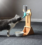 Cat Water Dispenser Continuous Flow Bamboo & Oak Holder