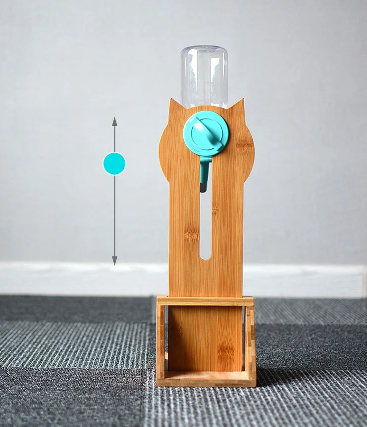 Cat Water Dispenser Continuous Flow Bamboo & Oak Holder