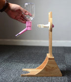 Cat Water Dispenser Continuous Flow Bamboo & Oak Holder