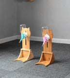 Cat Water Dispenser Continuous Flow Bamboo & Oak Holder