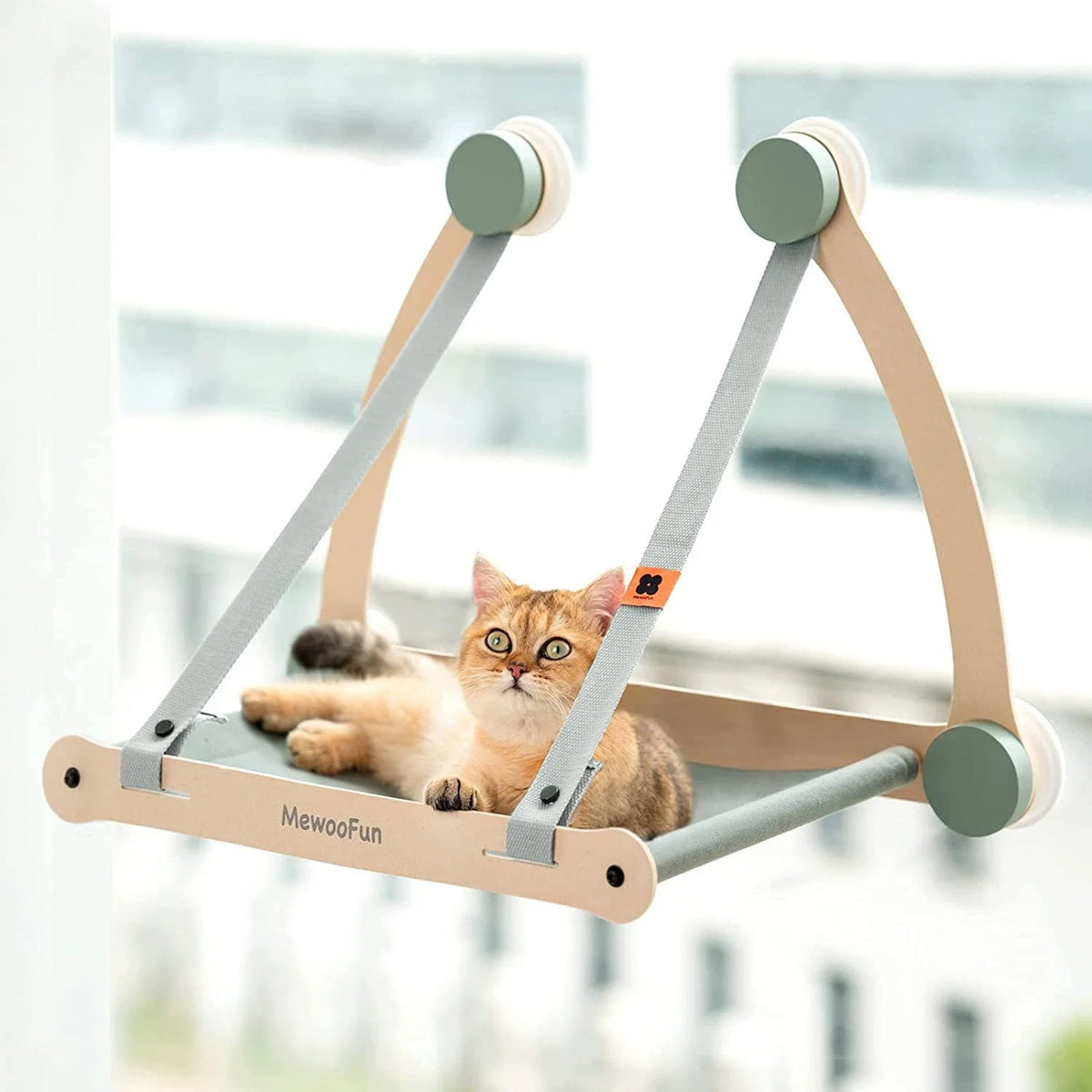 Cat Window Hammock Canvas & Wood Supports 30 Lbs