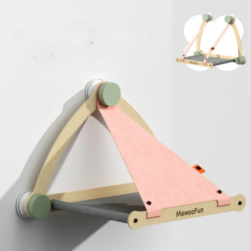 Cat Window Hammock Canvas & Wood Supports 30 Lbs