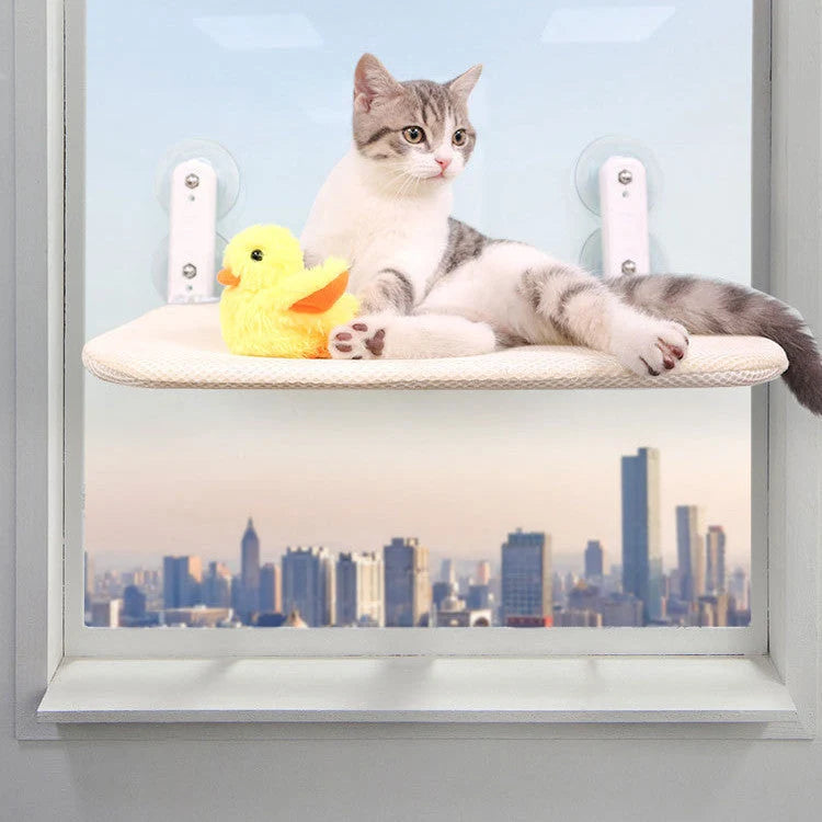 Cat Window Hammock Suction-Cup Mount Breathable Mesh & Sturdy Frame