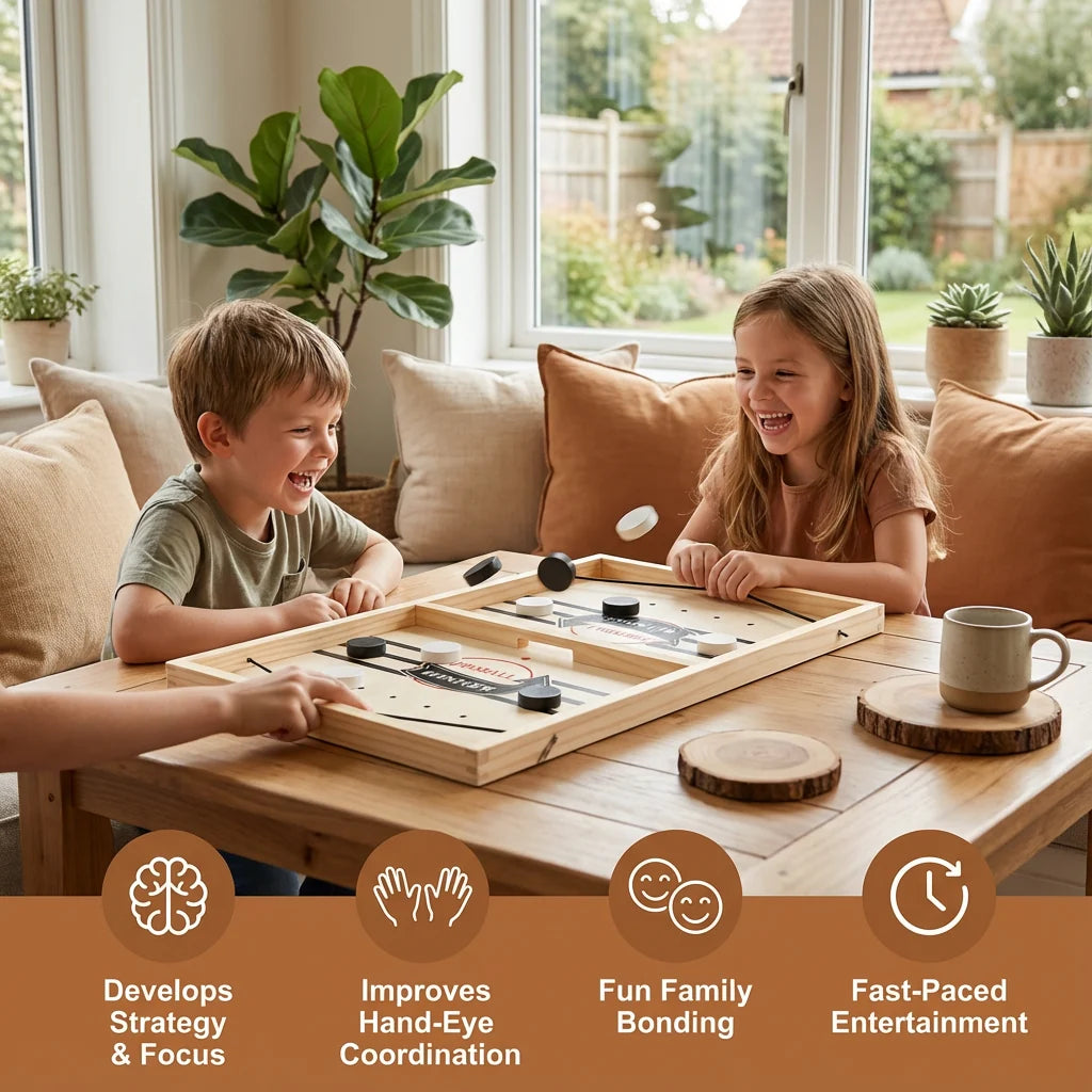Catapult Chess Game Natural Wood Quick Setup