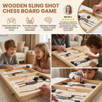 Catapult Chess Game Natural Wood Quick Setup