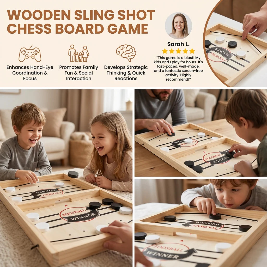 Catapult Chess Game Natural Wood Quick Setup