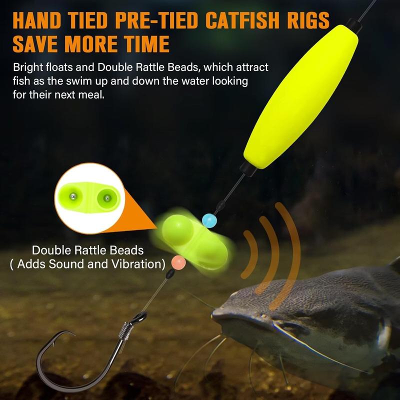 Catfish Rig Pre-Rigged Adjustable Depth High-Visibility Floats