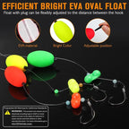 Catfish Rig Pre-Rigged Adjustable Depth High-Visibility Floats