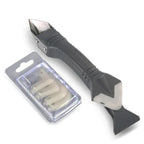 Caulk Removal Tool Stainless Steel Blade & Adjustable Rubber Smoother