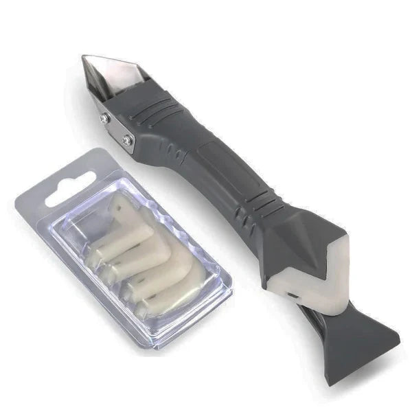 Caulk Removal Tool Stainless Steel Blade & Adjustable Rubber Smoother