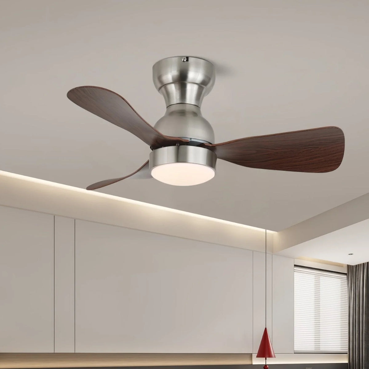 Ceiling Fan 27.6 Inch Silent Motor & LED Light