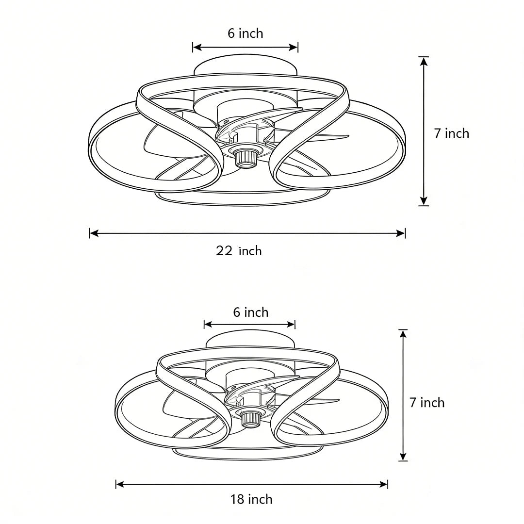 Ceiling Fan 3-Speed Dimmable LED & Remote