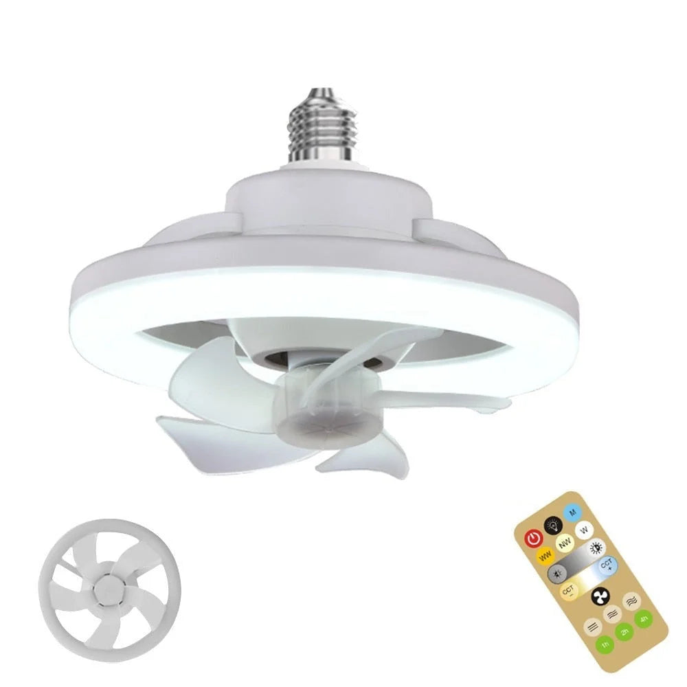 Ceiling Fan 360° Swivel Head Dimmable LED E27 Socket
