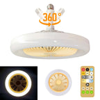 Ceiling Fan 360° Swivel Head Dimmable LED E27 Socket