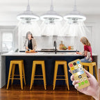 Ceiling Fan 360° Swivel Head Dimmable LED E27 Socket