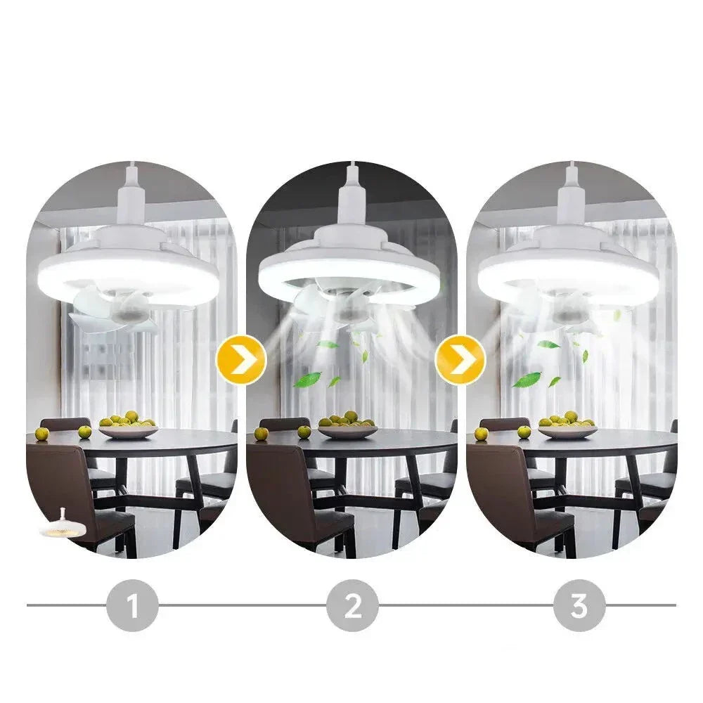 Ceiling Fan 360° Swivel Head Dimmable LED E27 Socket