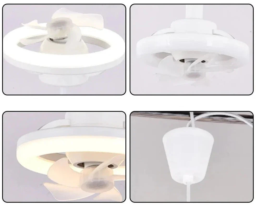 Ceiling Fan 360° Swivel Head Dimmable LED E27 Socket
