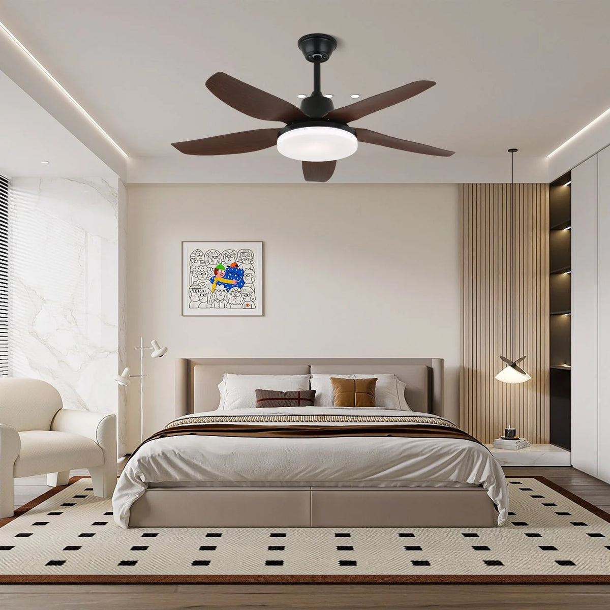 Ceiling Fan 48 Inch LED Remote Control