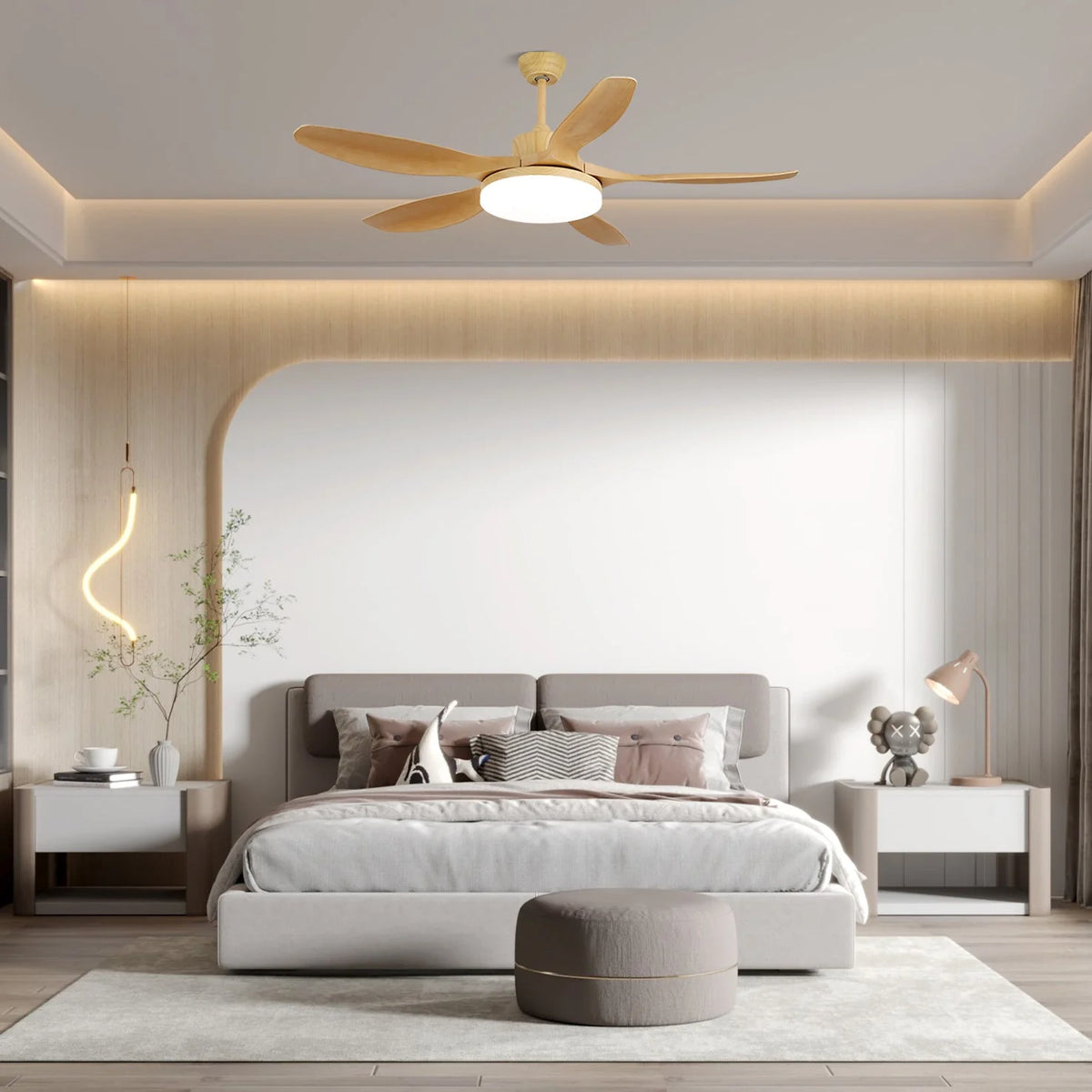 Ceiling Fan 48 Inch Quiet DC Motor LED Remote