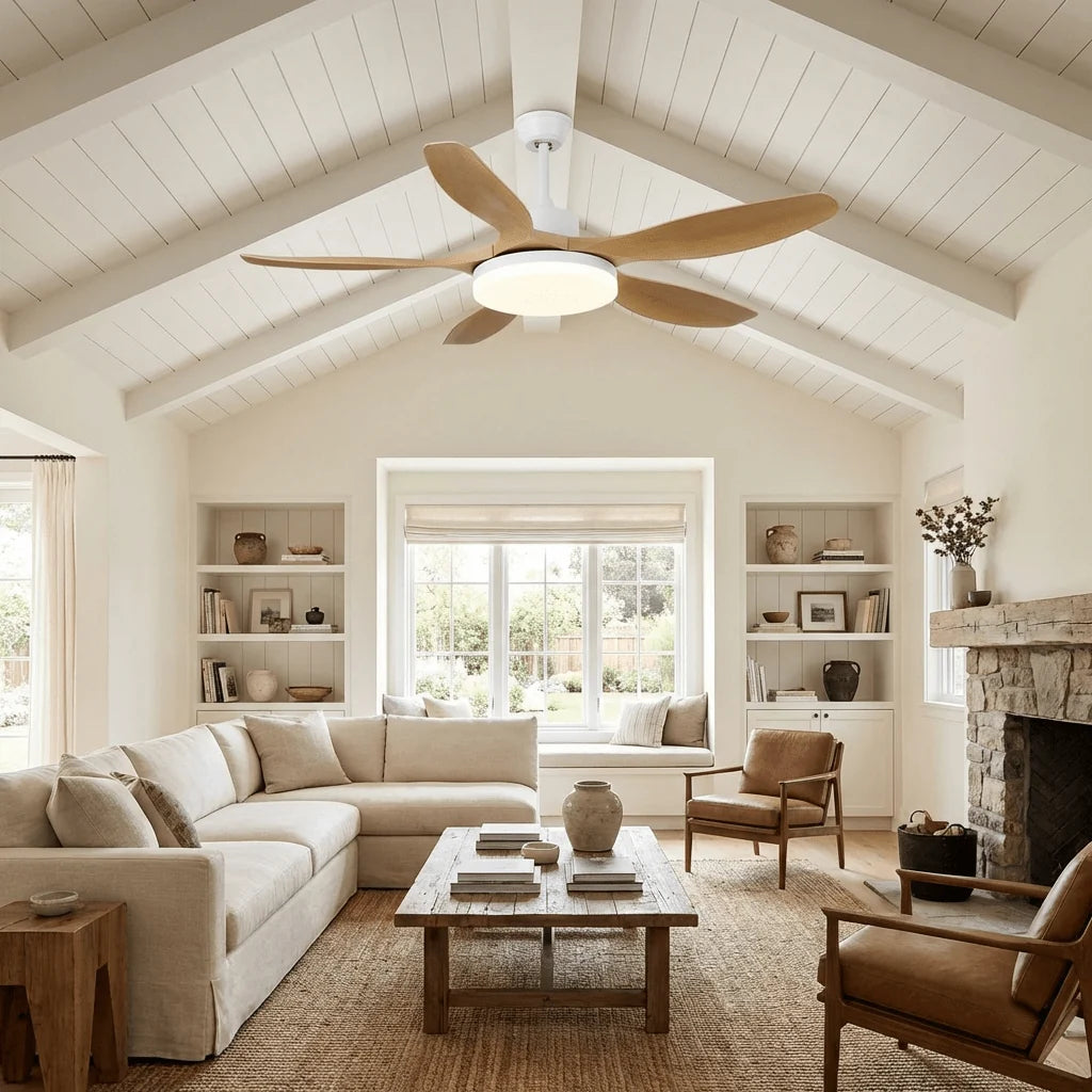 Ceiling Fan 48 Inch Quiet DC Motor LED Remote