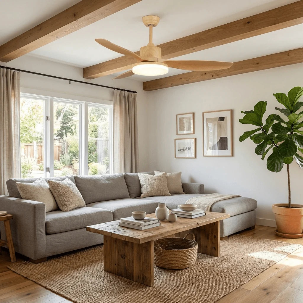 Ceiling Fan 48 Inch Quiet DC Motor LED Remote