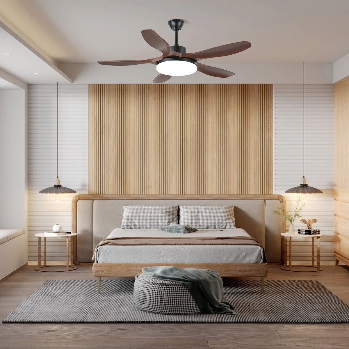 Ceiling Fan 48 Inch Quiet DC Motor LED Remote