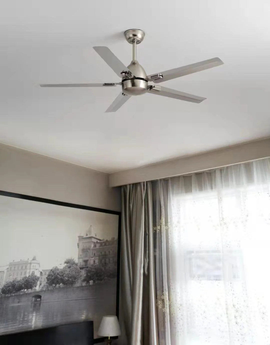 Ceiling Fan 52 Inch Quiet DC Motor Stainless Steel