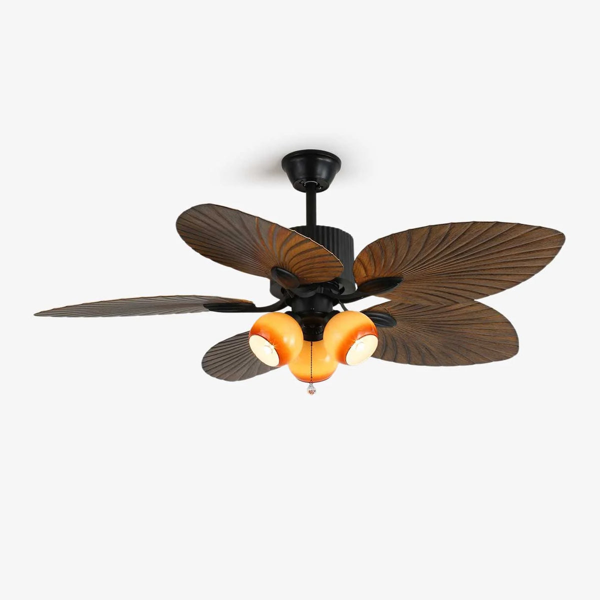 Ceiling Fan 52 Inch Tropical Palm Blades Integrated Light