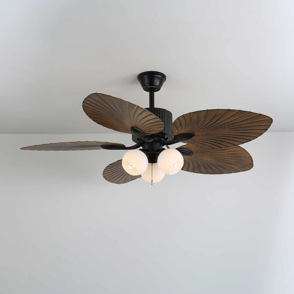 Ceiling Fan 52 Inch Tropical Palm Blades Integrated Light