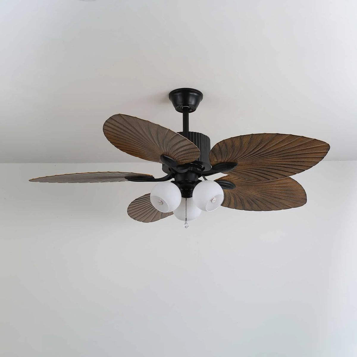 Ceiling Fan 52 Inch Tropical Palm Blades Integrated Light