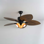 Ceiling Fan 52 Inch Tropical Palm Blades Integrated Light