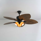 Ceiling Fan 52 Inch Tropical Palm Blades Integrated Light