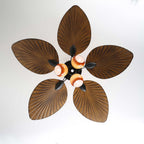 Ceiling Fan 52 Inch Tropical Palm Blades Integrated Light