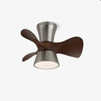 Ceiling Fan 55cm Wood-Look Blades Dimmable LED & Remote