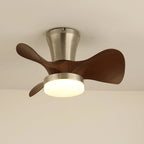 Ceiling Fan 55cm Wood-Look Blades Dimmable LED & Remote