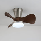 Ceiling Fan 55cm Wood-Look Blades Dimmable LED & Remote