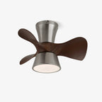 Ceiling Fan 55cm Wood-Look Blades Dimmable LED & Remote