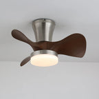 Ceiling Fan 55cm Wood-Look Blades Dimmable LED & Remote