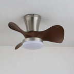 Ceiling Fan 55cm Wood-Look Blades Dimmable LED & Remote