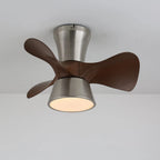 Ceiling Fan 55cm Wood-Look Blades Dimmable LED & Remote