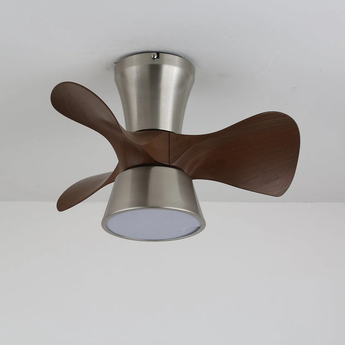Ceiling Fan 55cm Wood-Look Blades Dimmable LED & Remote