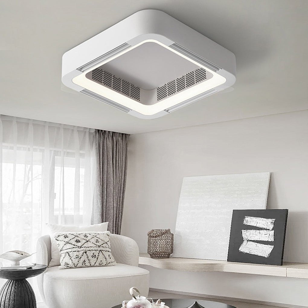 Ceiling Fan Bladeless LED Chandelier Silent & Safe